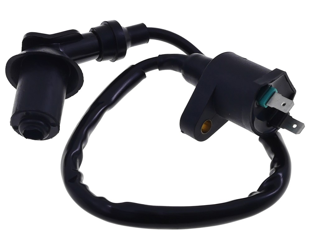 Z�ndspule 12V kompatibel f�r 50ccm GY6 China 4-Takt und Peugeot stehend 2-Takt mit Z�ndkerzenkabel und Z�ndkerzenstecker