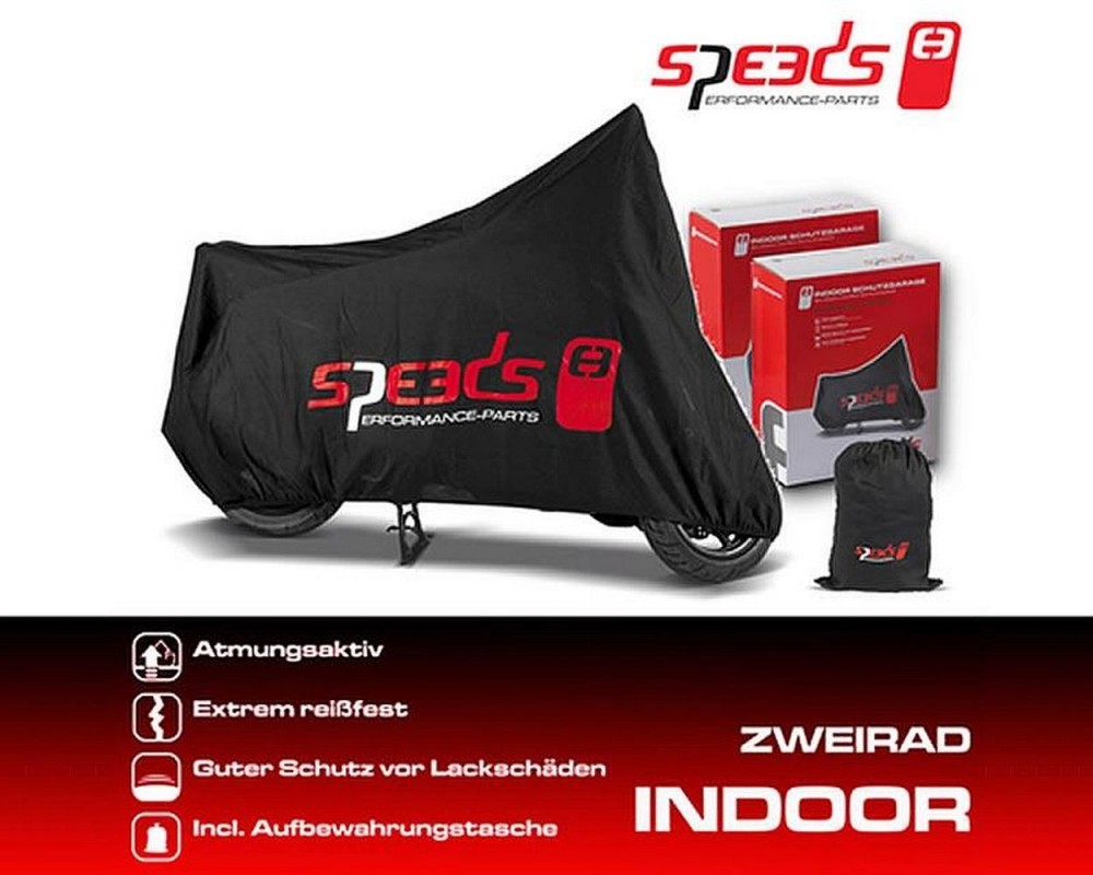 Zweiradgarage Abdeckplane Plane Speeds Indoor Gre M - 225x90x117cm passt fr Motorrad, Roller, Moped