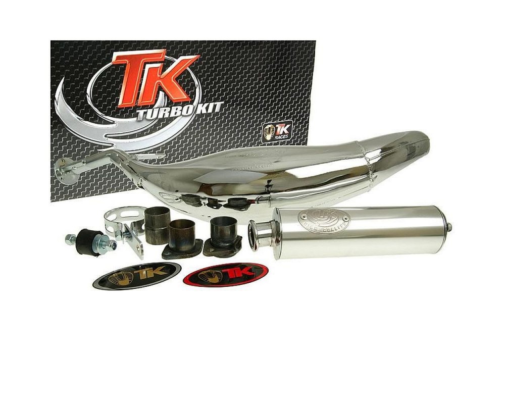 Auspuff TURBOKIT Carreras 80 Chrom kompatibel fr Derbi D50B0, EBE, EBS