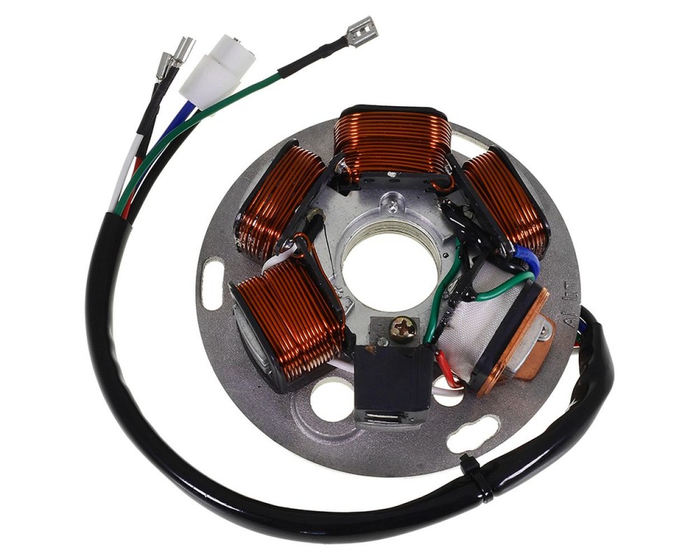 Lichtmaschine / Stator Zndgrundplatte 12V, 3 Spulen, 5 Kabel kompatibel fr Vespa PX125, 150, 200 Ersatz, 3 Spulen