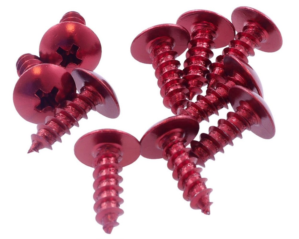 Schrauben Verkleidung kreuz rot eloxiert 5x12mm 10 Stck