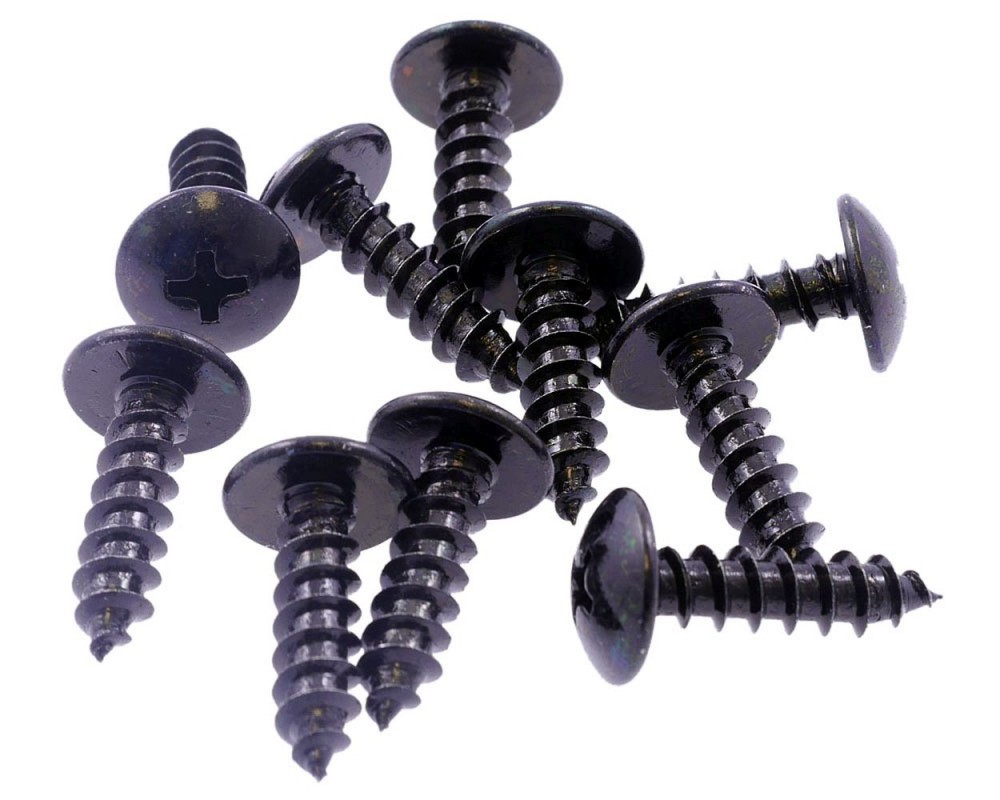 Blechschrauben Satz Set M5 kreuz schwarz 5x20mm 10 Stck Motorrad, Roller, Quad, Moped, Enduro Verkleidung universal