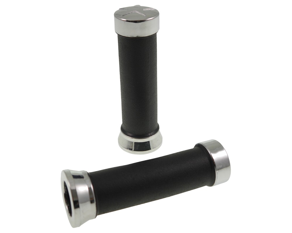 Lenkergriffe schwarz / Chrom, links 25mm rechts 27mm innen