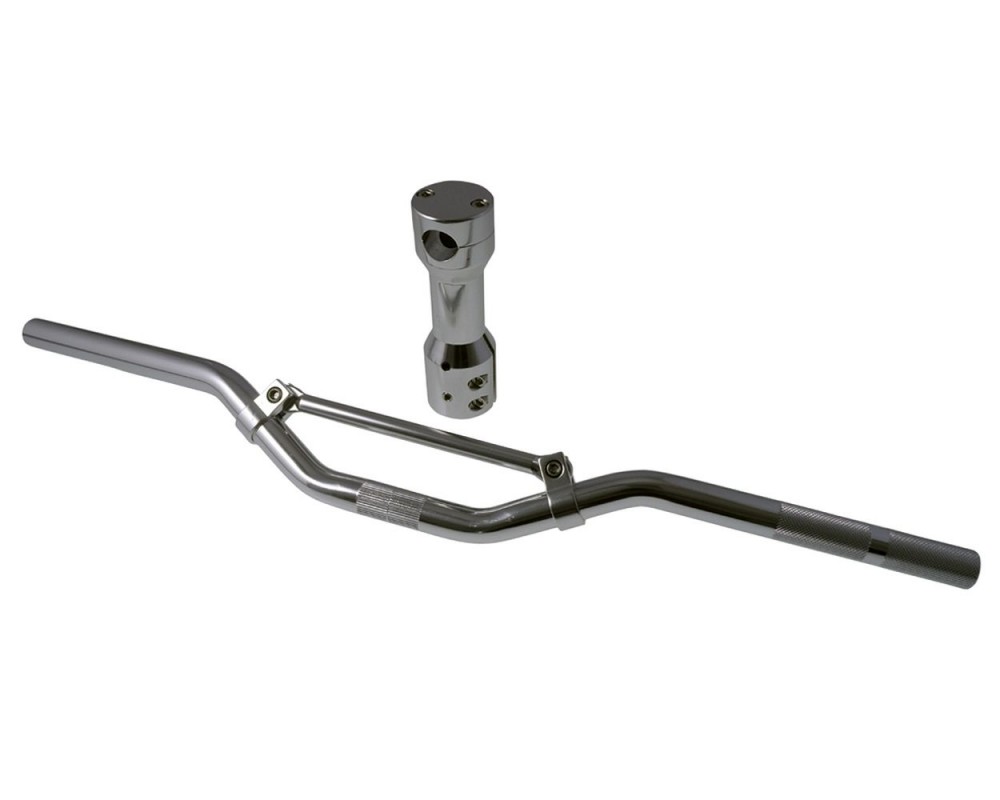 Downhill Lenker Set mit Aufnahme Aluminium poliert kompatibel fr Yamaha Booster, MBK Stunt