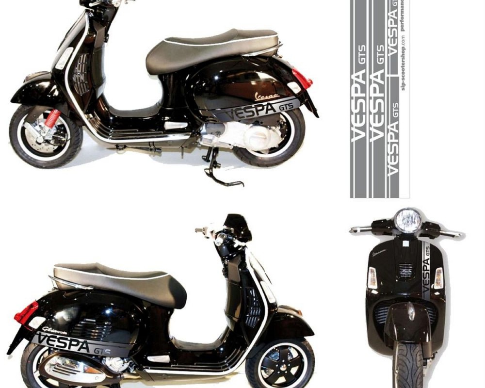 Aufklebersatz SIP fr Vespa GTS chrom, L 1050mm, B 250m