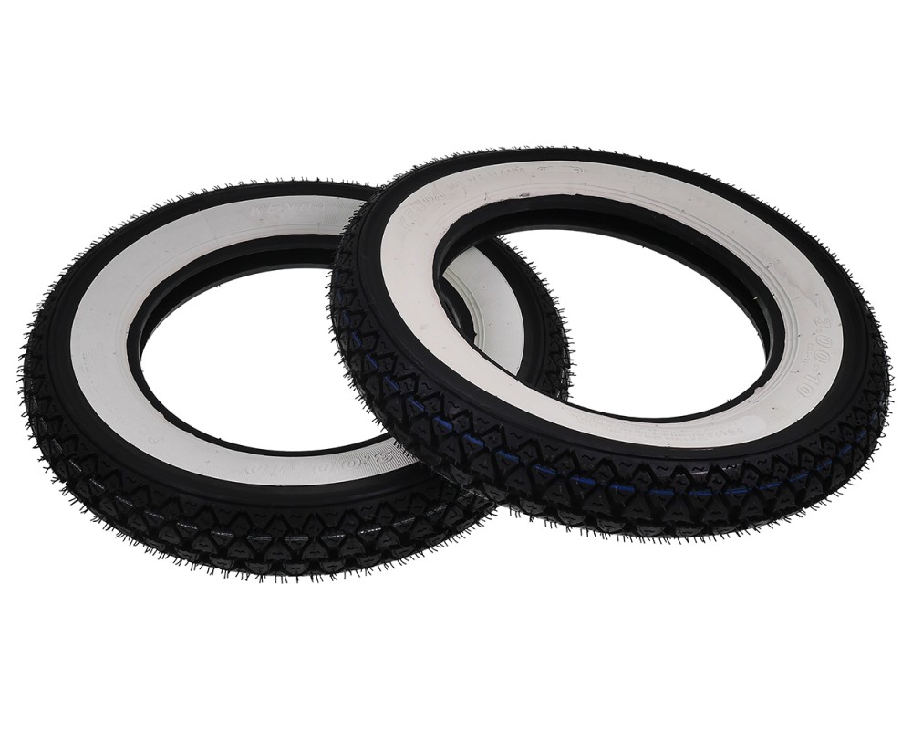 Weiwandreifensatz Reifen 2x KENDA 3.00-10 K333 4PR 42J