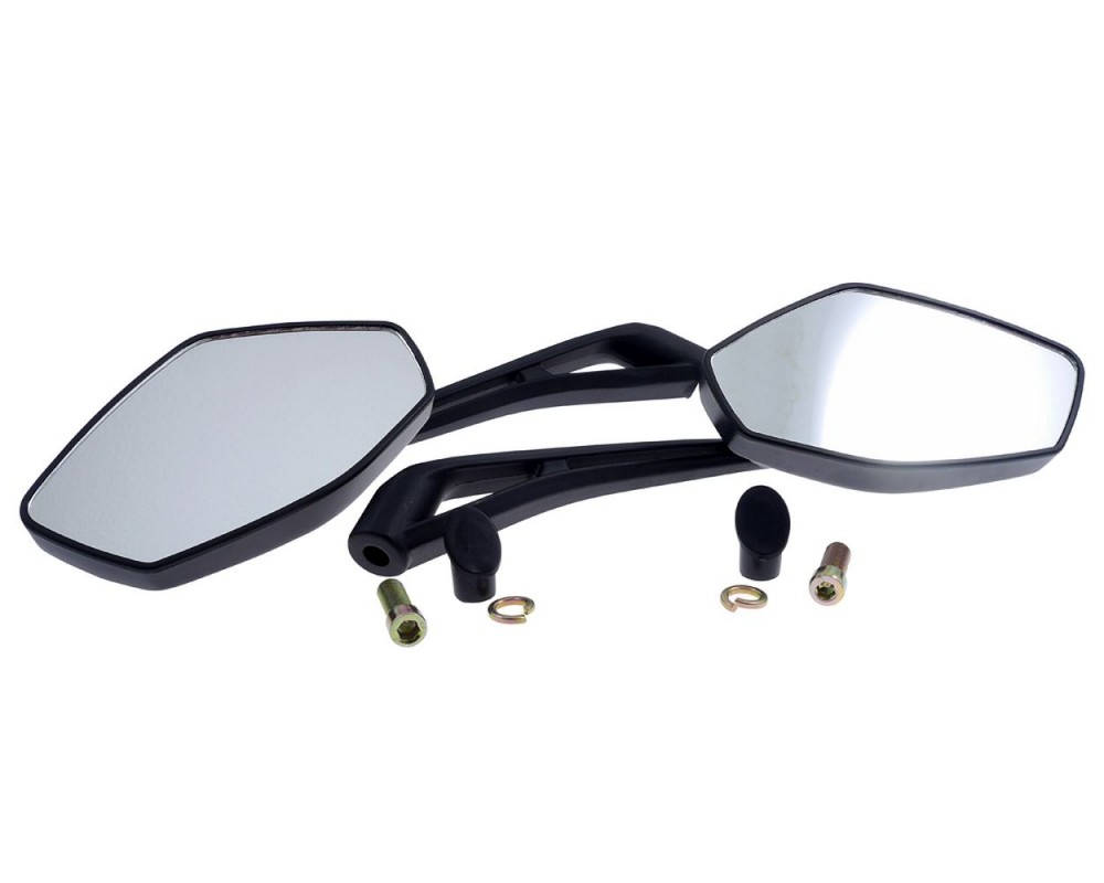 Spiegel Set 2 Extreme schwarz M10 rechts + links kompatibel fr Peugeot Speedfight 3 / 4, Streetzone, Generic Trigger, Satz, Paar, Kit, Ersatz, ABE un