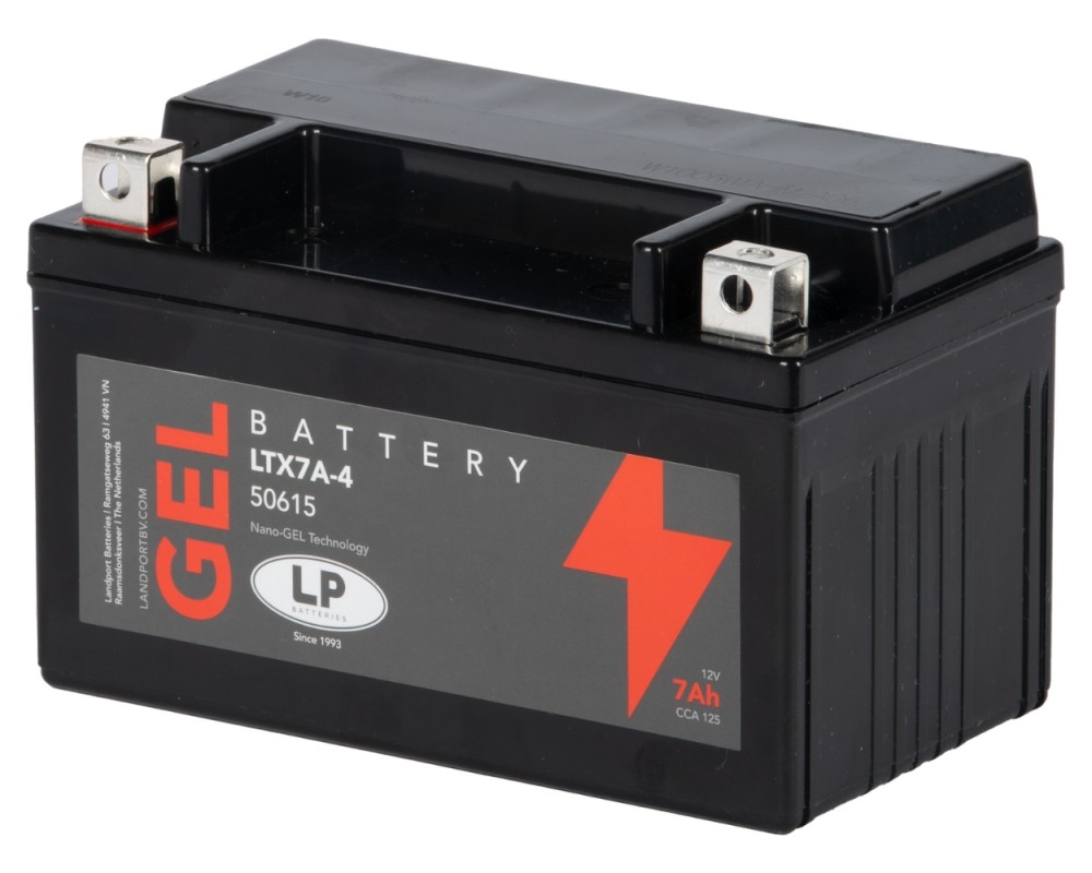 Batterie 12V 7Ah LANDPORT LTX7A-4 Gel China GY6 4-Takt Boatian BT49QT, Rex RS450 500 600 700, Flex-Tech