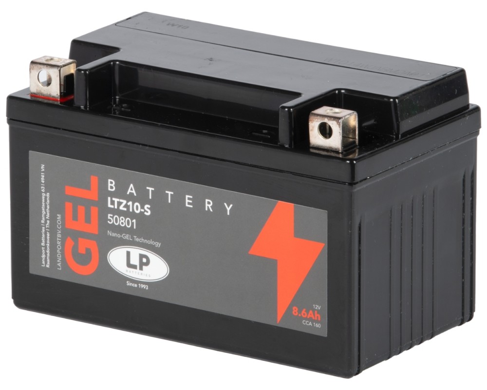 Batterie LANDPORT LTZ10-S Gel 12V 8,6Ah kompatibel fr Yamaha YZF-R1, MT-09, MT-07, Sym Jet 4, Rex RS, Peugeot Speedfight 3, Django