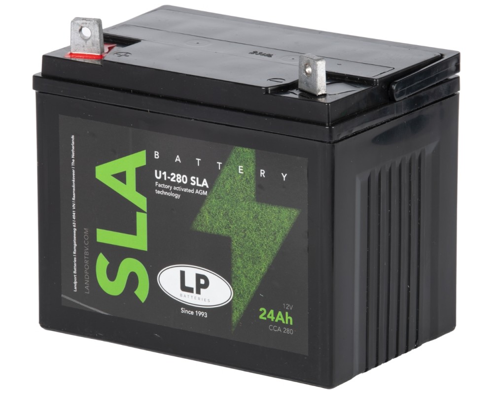 Batterie LANDPORT U1-280 SLA 12V 24Ah kompatibel fr Rasenmher, Aufsitzmher, Rasentraktor Universal