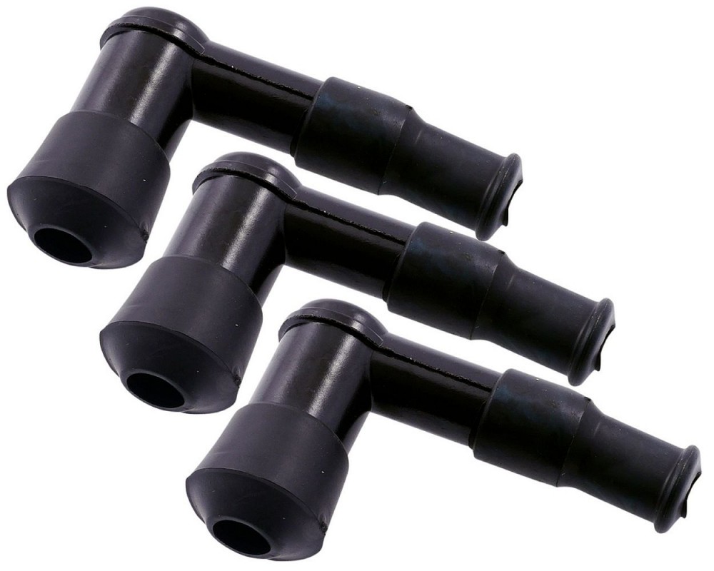 Zndkerzenstecker Set 90 Grad schwarz lang 3 Stck Kit, Satz, kompatibel fr Aprilia, Piaggio, Gilera, Peugeot, Kymco, Roller Motorrad, Quad, ATV, uni