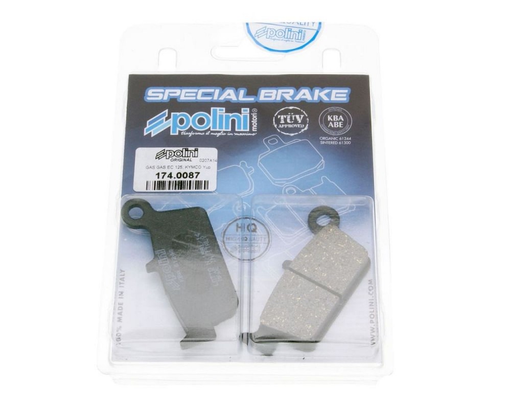 Bremsbelge / Bremskltze POLINI organisch fr Kymco Curio, Fever ZX I+II, KB50, Top Boy
