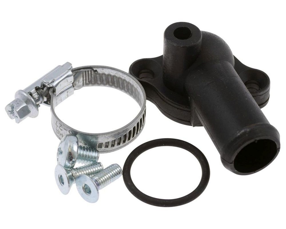 Zylinderkopfkhlschlauchadapter POLINI abgewinkelt kompatibel fr Piaggio LC, Peugeot stehend LC