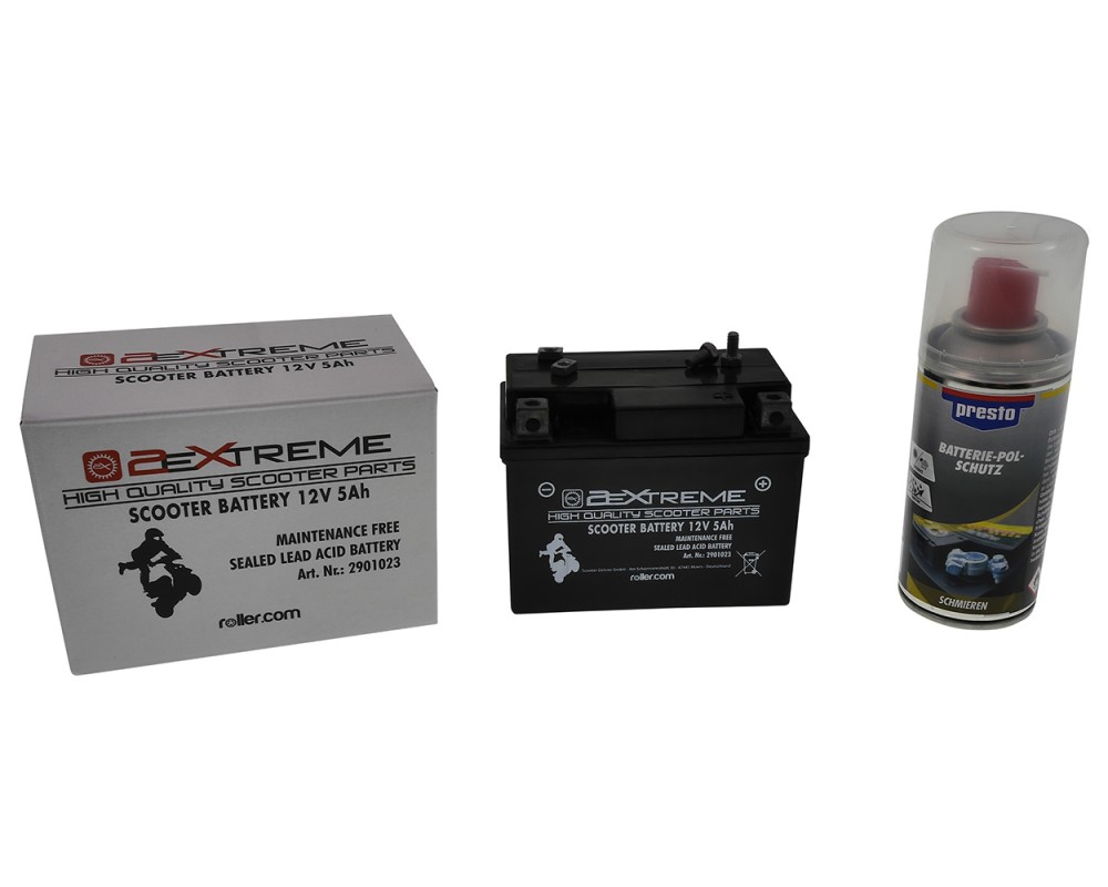 Batterieset 12V 5Ah mit Polschutz Spray