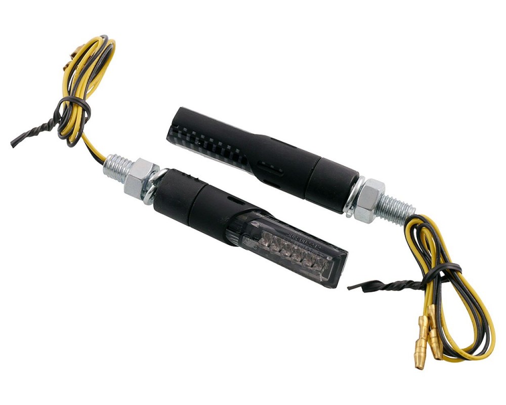 Blinker VANEZ Quantum LED carbon getnt universal E-Nummer, Custom, Motorrad, Mokick, Scooter, Roller, Mofa, Moped, Quad, ATV