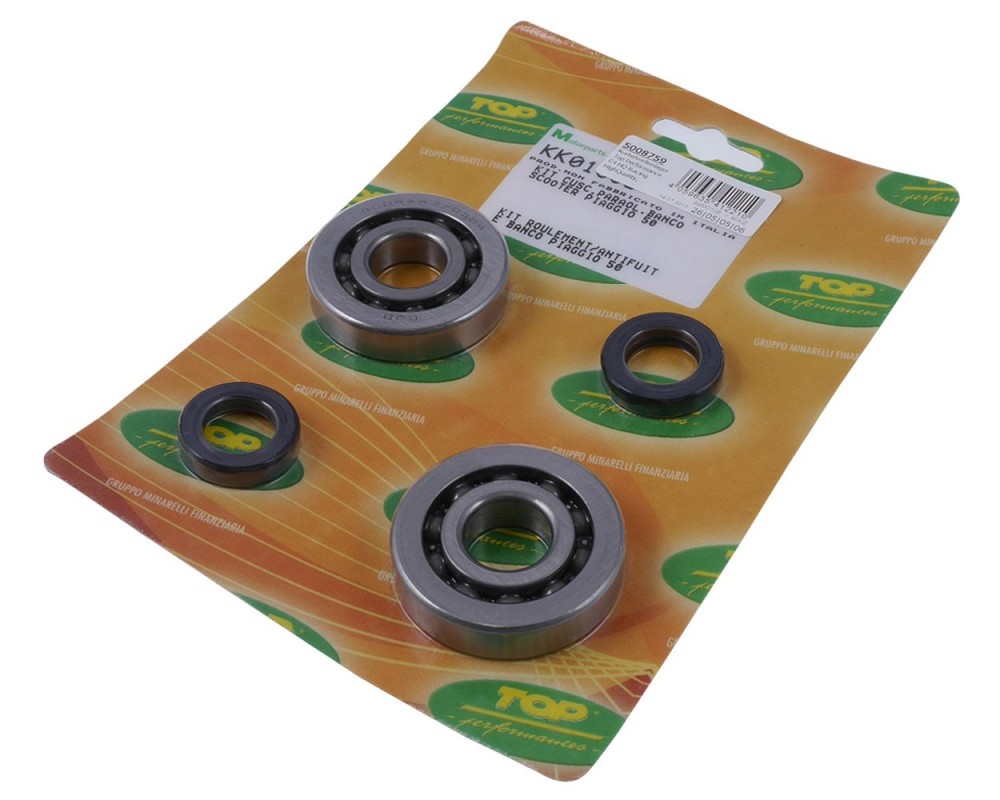 Kurbelwellenlagersatz TOP PERFORMANCES C4 Teflon mit Wellendichtringe kompatibel fr Piaggio 50ccm AC / LC, TPH, NRG,  Zip 2 SP, Gilera Runner Set Kit