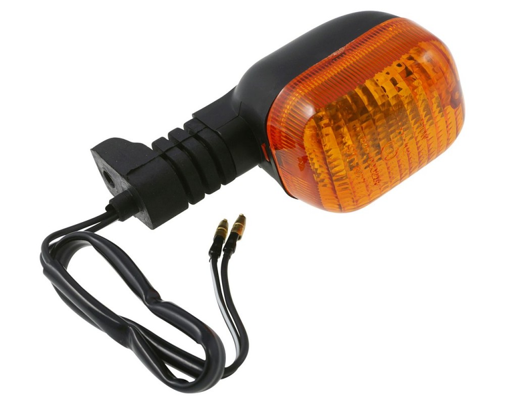 Blinker DUC Style Motorrad, schwarz, gelbes Glas, vorne links oder hinten rechts