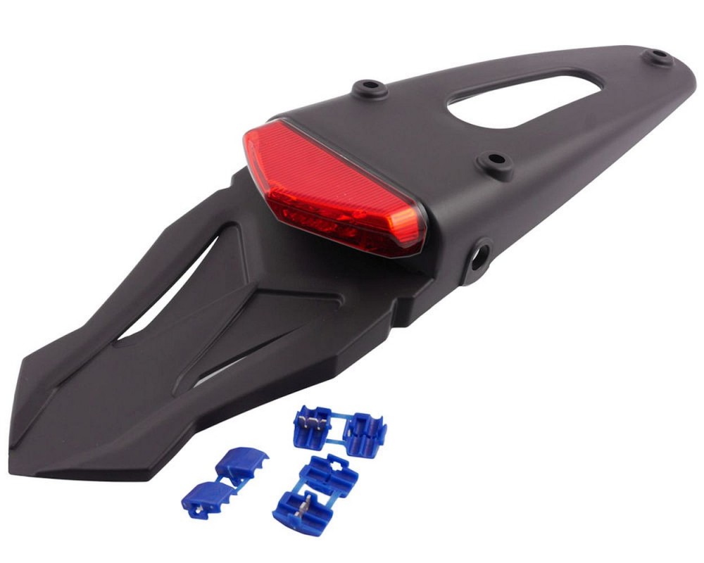 Kennzeichenhalter mit LED Rcklicht Shinyo mit ABE universal, kompatibel fr Yamaha DT, WR, Kawasaki KMX, HM-Moto, Generic, Supermoto Cross Enduro