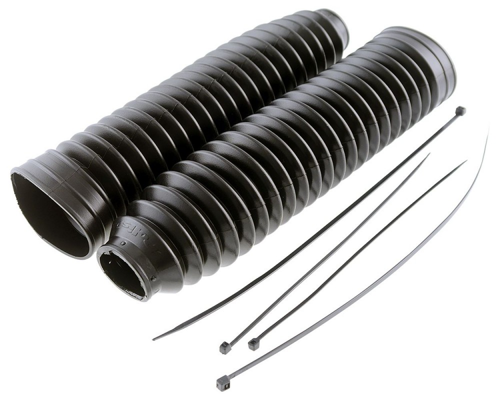 Faltenbalg Satz Federgabel 250X32mm Staubkappen Gummi Manschetten schwarz universal Gabelschutz Moped Mofa Motorrad