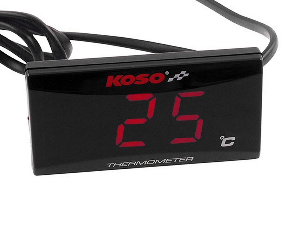 Temperaturanzeige KOSO SUPER SLIM digital, rot, l-, Wasser