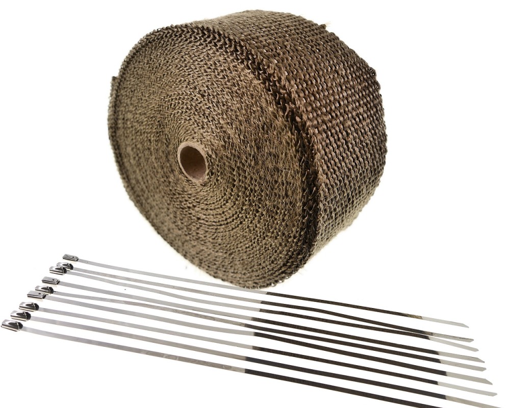 Hitzeschutzband 15m fr Auspuff, Krmmer, Fcherkrmmer bis 1450 C Universal fr Auto, Motorrad, Roller, Moped, Quad