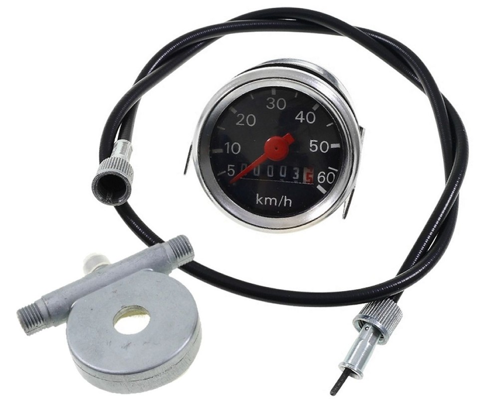 Tachometer SET 16 schwarz mit Schnecke und Tachowelle fr Hercules / Sachs Prima M 2 3 4 5, Optima Mofa Moped