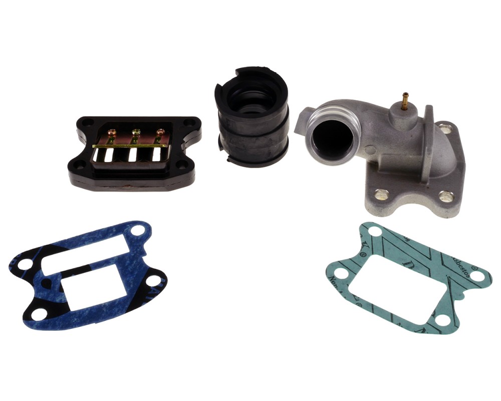 Ansaugstutzen und Membranblock Set kompatibel fr Peugeot Speedfight, Buxy, Elyseo, Kymco Fever, DJ 50 Ersatz Roller Moped Satz