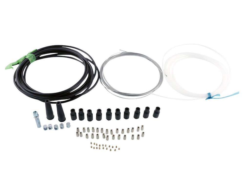 Gaszug Bowdenzug Kabelset STREETLIGHTS Auenhlle schwarz universal Kit Roller